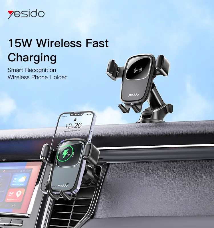 پایه نگه دارنده و شارژر وایرلس یسیدو مدل Yesido C187 با توان 15W