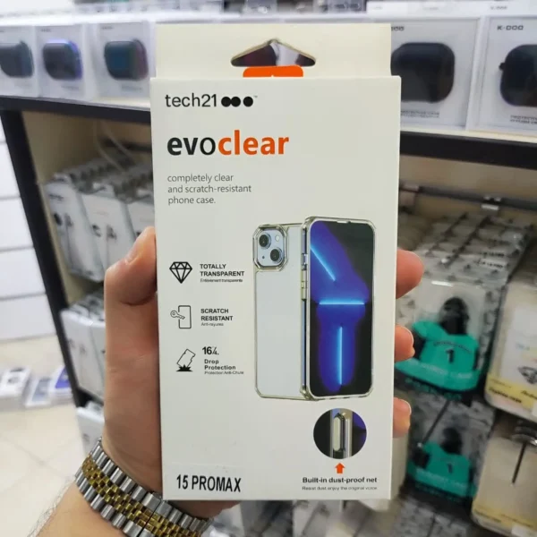 کاور شفاف مناسب آیفون 15 پرو مکس مدل EVOCLEAR IP 15 PRO MAX