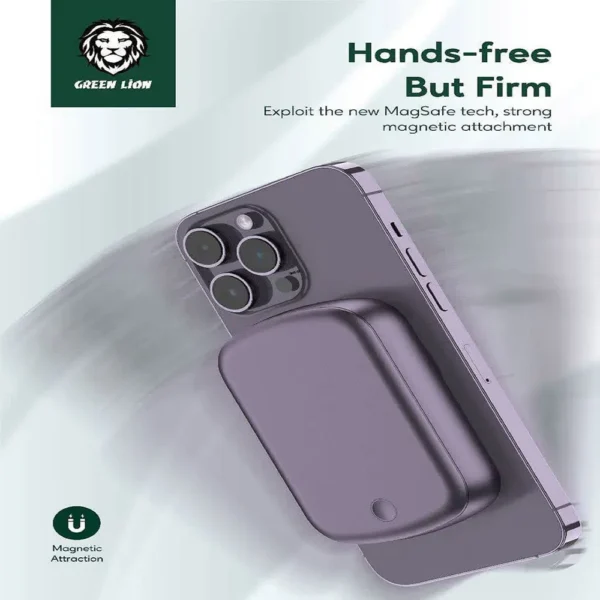 پاوربانک مگ سیف گرین 20000 میلی آمپر مدل GREEN MONACO MAGSAFE (گارانتی 6 ماهه)