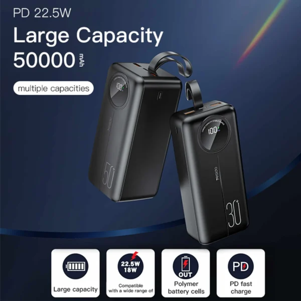 پاوربانک 50000 میلی آمپر یسیدو مدل YESIDO YP44 POWER BANK