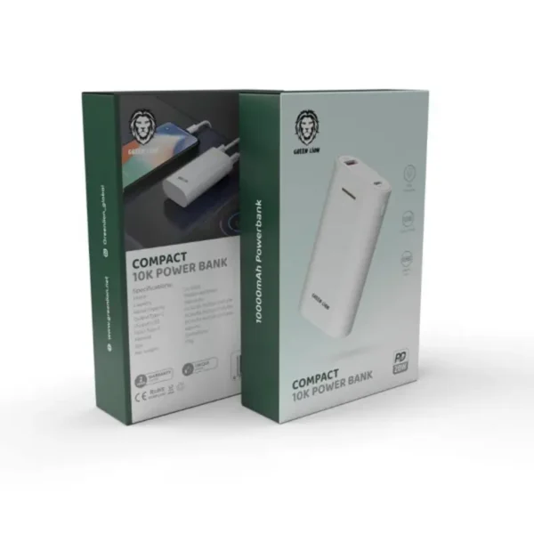 پاوربانک 10000 میلی آمپر گرین مدل GREEN COMPACT 10K POWER BANK همراه با گارانتی معتبر
