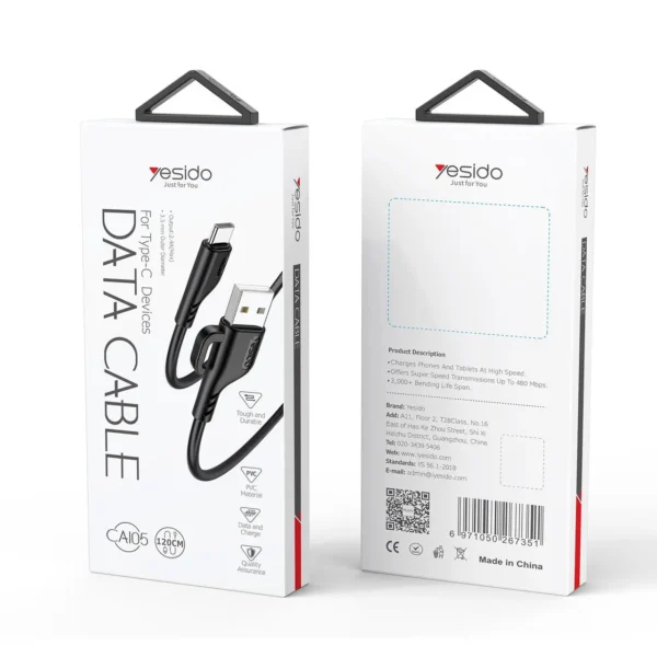 کابل تایپ سی یسیدو مدل YESIDO CA105 DATA CABLE TYPE-C