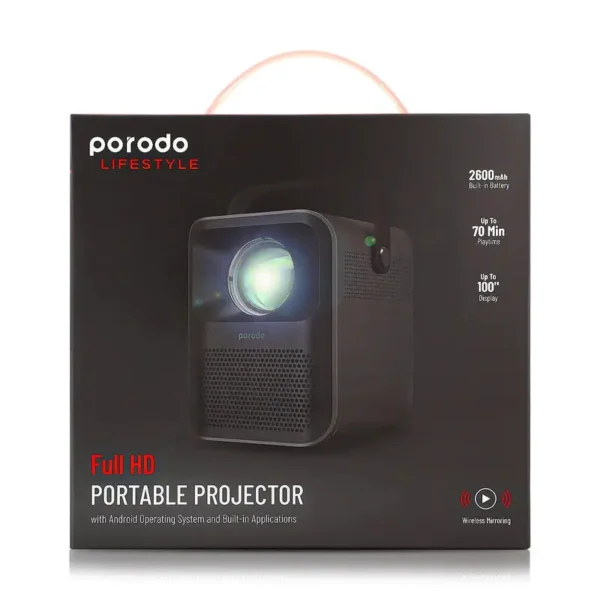 ویدئو پروژکتور قابل حمل پرودو مدل PORODO PORTABLE PROJECTOR PD-HDPRJAN ( با گارانتی )