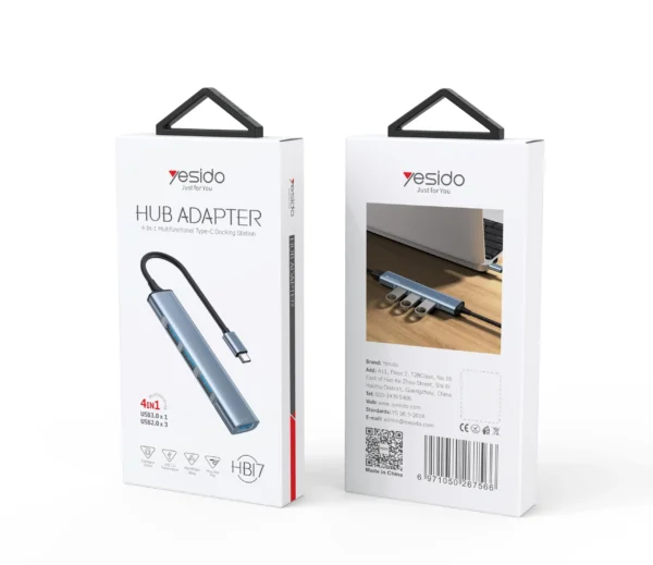 هاب 4 کاره تایپ سی یسیدو YESIDO HB17 HUB ADAPTER