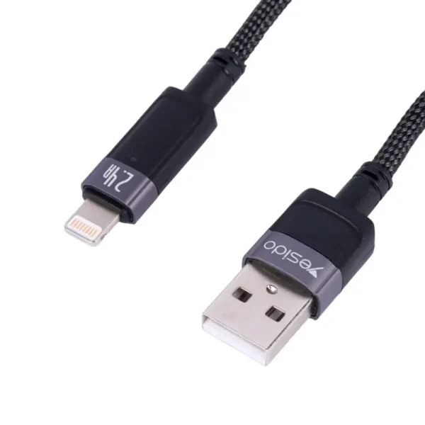 کابل USB به LITHNING یسیدو مدل YESIDO CA123L AUTO POWER OFF