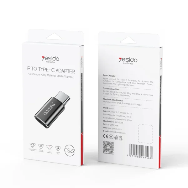تبدیل آیفون به تایپ سی یسیدو مدل YESIDO GS22 IP TO TYPE-C ADAPTER