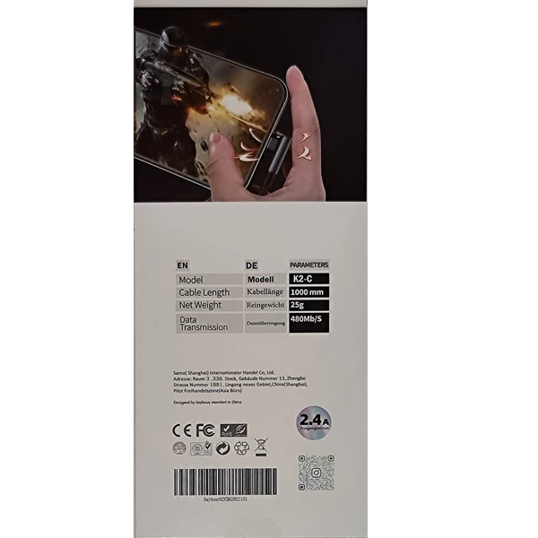 کابل شارژ گیمینگ TYPE-C سی بای مدل SAYBUUY K2-C با گارانتی