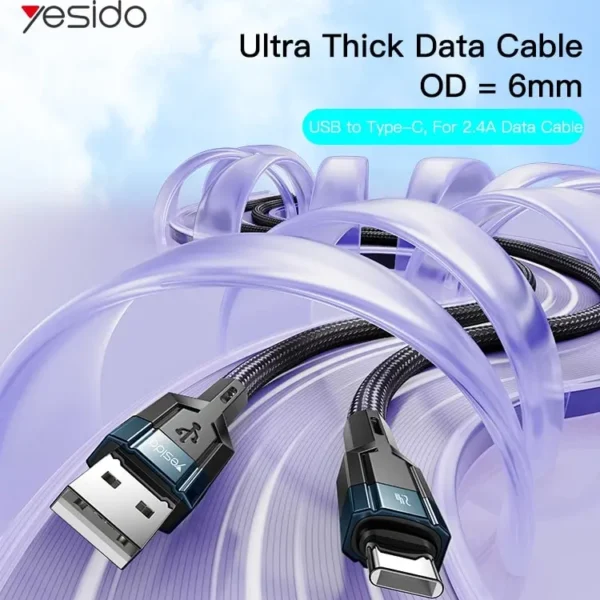 کابل شارژ تایپ سی یسیدو مدل YESIDO CA106 DATA CABLE