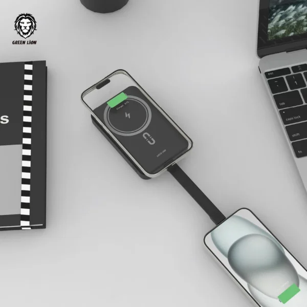 پاوربانک مگسیف 10000 میلی آمپر گرین GREEN MAGSAFE LITE 10K fh با گارانتی