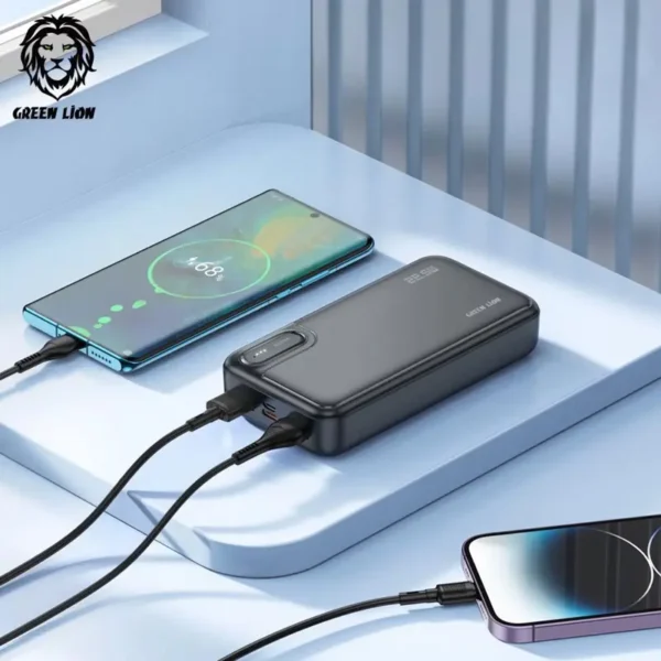 پاوربانک 20000 میلی آمپر گرین مدل GREEN LION POWER MATE 20K