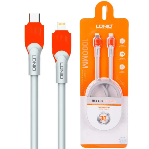 کابل 30 وات تایپ سی به آیفون الدینیو مدل LDNIO LC601 C TO LIGHTNING 30W