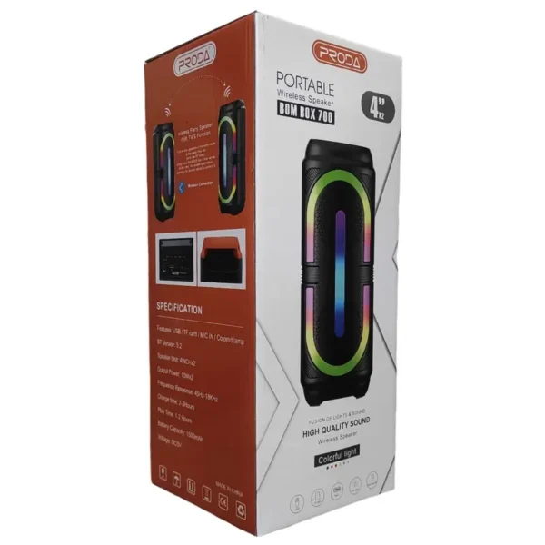 اسپیکر بلوتوثی پرودا 700 مدل PRODA BOM BOX 700