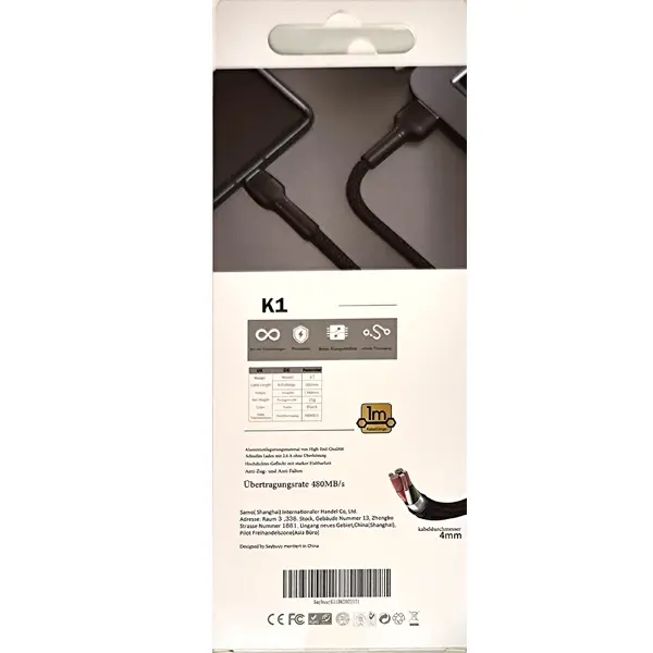 کابل شارژ USB به لایتنینگ سی بای مدل SAYBUUY K1 با گارانتی