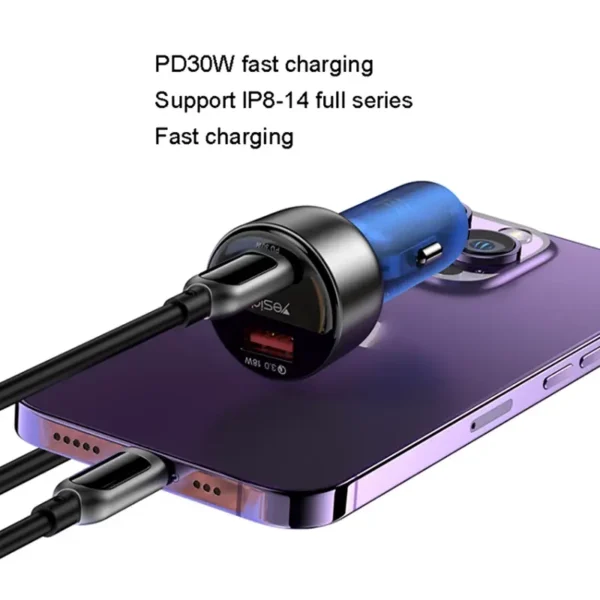 شارژر فندکی یسیدو مدل YESIDO Y52 FAST CHARGER 48W
