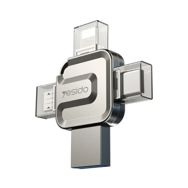 مبدل OTG و فلش مموری 4 سر یسیدو 64 گیگابایت YESIDO FL15 64GB Flash Drive