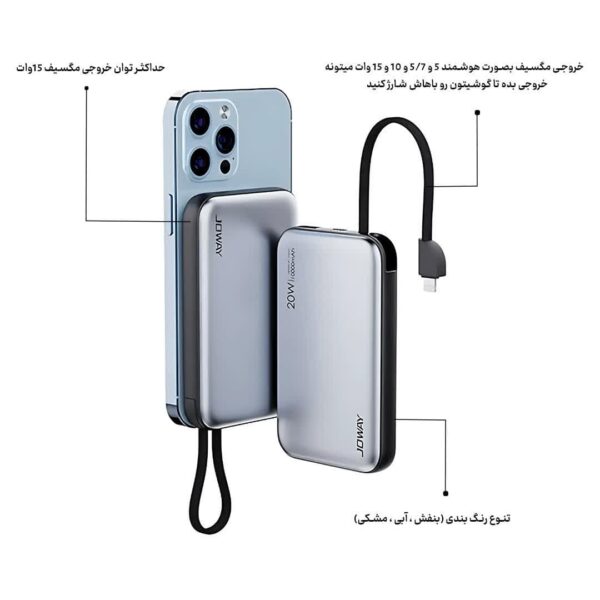 پاوربانک مگنتی 10000 جووی مدل JOWAY JP298LX