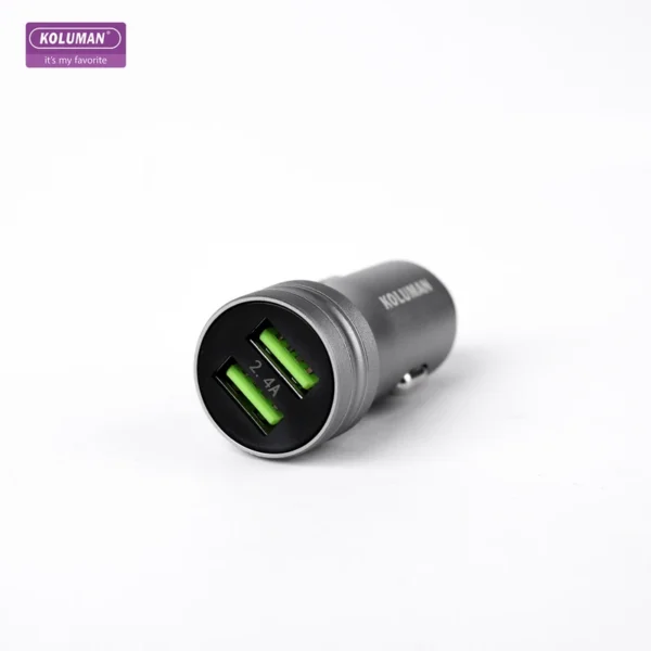 شارژر فندکی 2 پورت کلومن KOLUMAN KC-C08 به همراه کابل USB-C با گارانتی