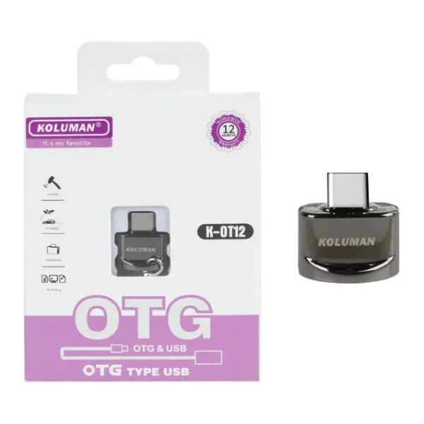 مبدل OTG تایپسی کلومن مدل KOLUMAN K-OT12 USB To Type-c