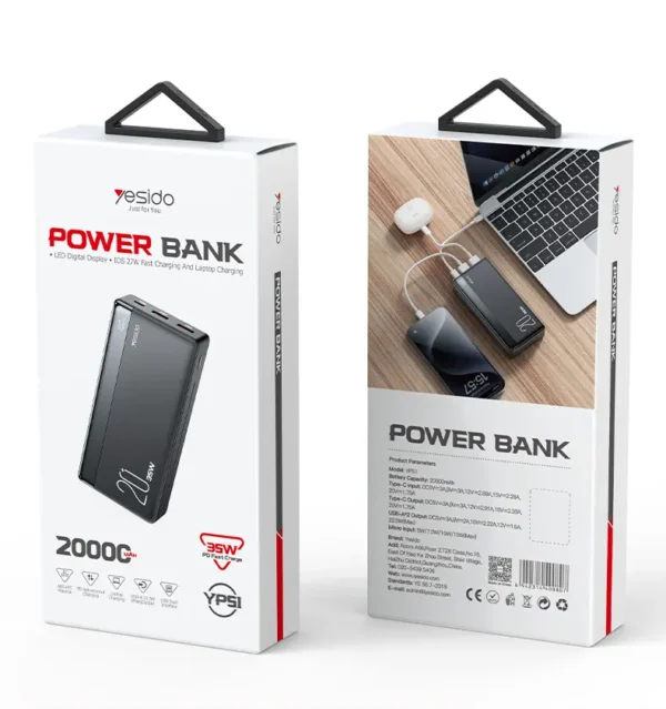 پاوربانک 35 وات یسیدو YP51 ظرفیت 20000 میلی آمپر ساعت