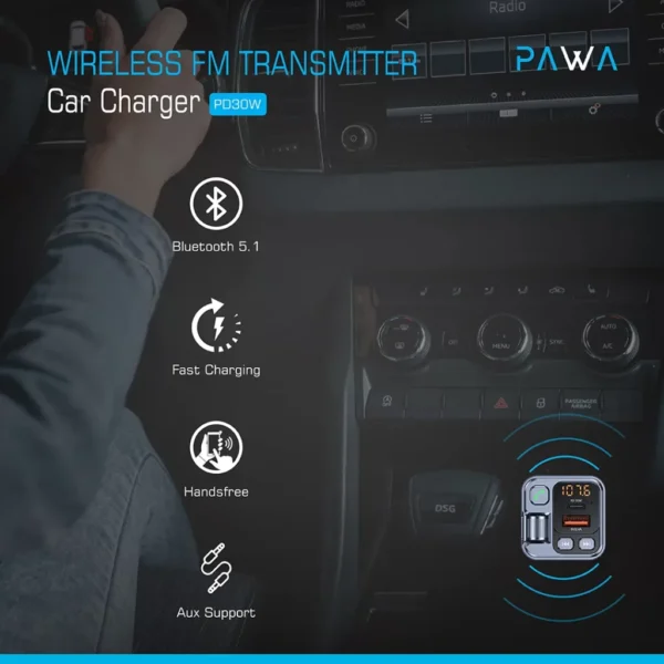 شارژر فندکی چندکاره 30 وات پاوا PAWA PD30W با گارانتی