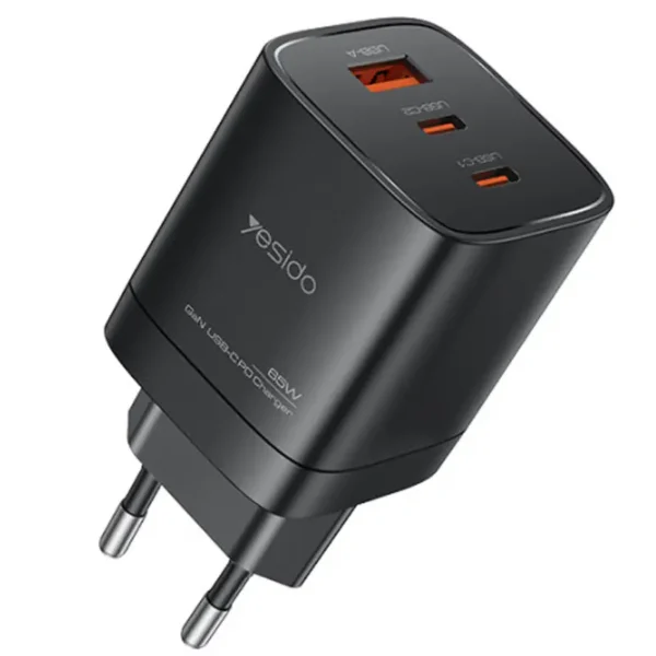آداپتور شارژ 65 وات یسیدو با قابلیت Gan مدل YESIDO YC65