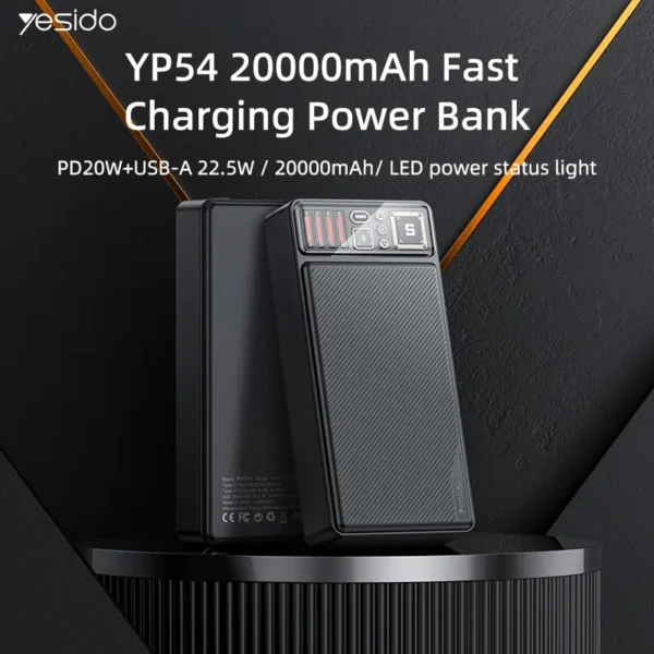 پاوربانک یسیدو YESIDO YP54 با ظرفیت 200000 میلی آمپر