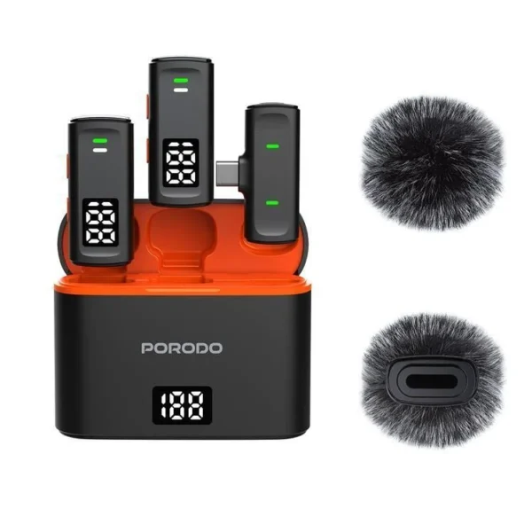 میکروفون یقه ای بیسیم پرودو با درگاه تایپسی PORODO LAVALIER WCDMIC