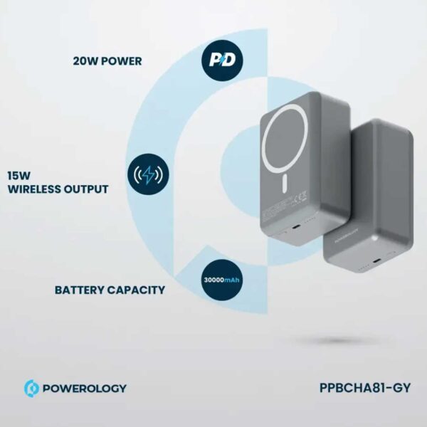 پاوربانک مگسیف 30000 پاورولوژی POWEROLOGY ALUMINUM PP081