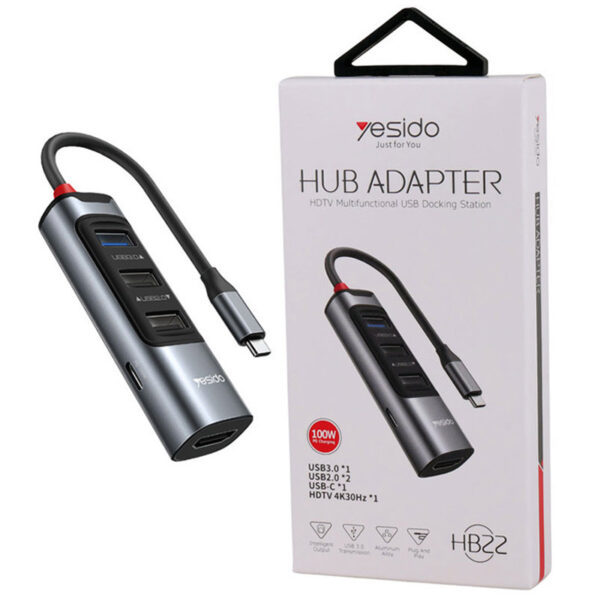 هاب 100 وات 5 پورت تایپسی یسیدو YESIDO HB22