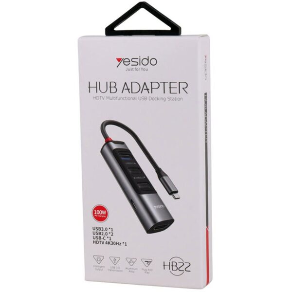 هاب 100 وات 5 پورت تایپسی یسیدو YESIDO HB22