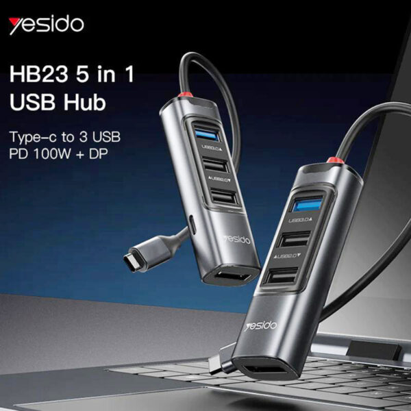 هاب 100 وات 5 پورت تایپسی یسیدو YESIDO HB22