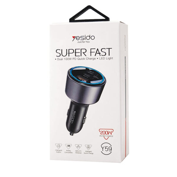 شارژر فندکی 200 وات یسیدو YESIDO Y59