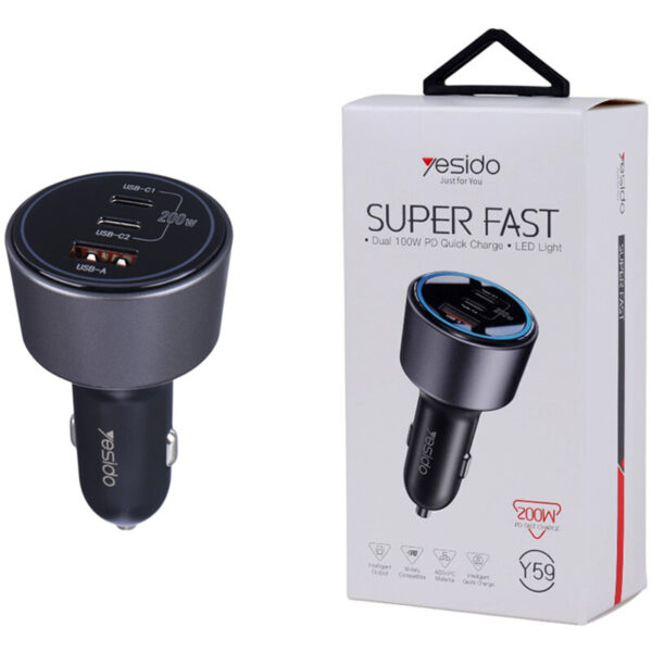شارژر فندکی 200 وات یسیدو YESIDO Y59