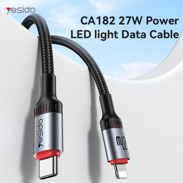 کابل 27 وات تایپسی به لایتنینگ یسیدو YESIDO CA182