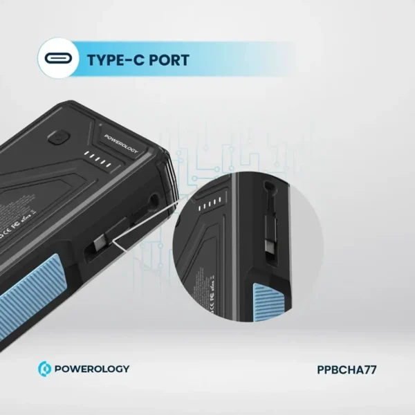 پاوربانک خورشیدی پاورولوژی POWEROLOGY PP077 با ظرفیت 27000 میلی آمپر
