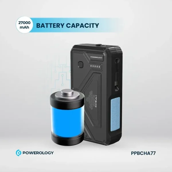 پاوربانک خورشیدی پاورولوژی POWEROLOGY PP077 با ظرفیت 27000 میلی آمپر