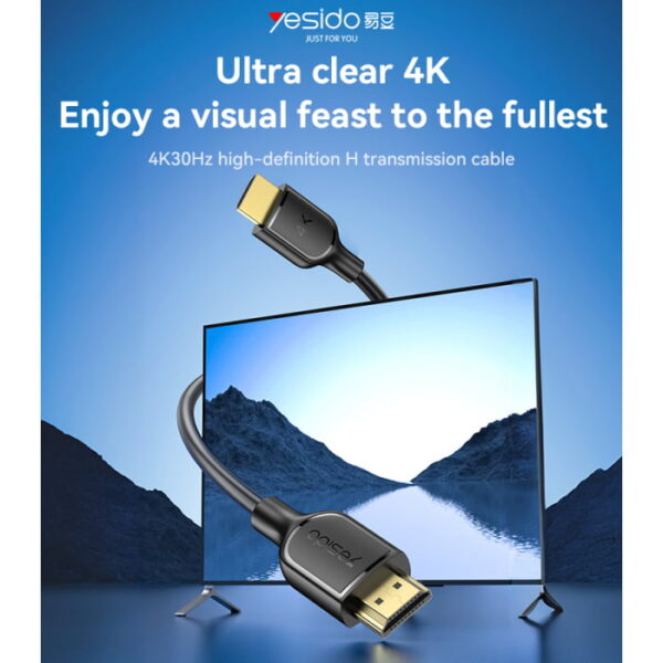 کابل تصویر HDMI یسیدو YESIDO HM16 با کیفیت 4K