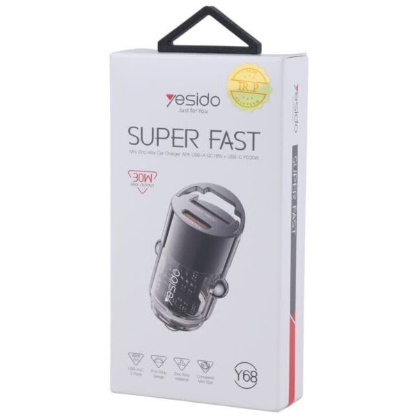 شارژر فندکی 30 وات یسیدو YESIDO Y68