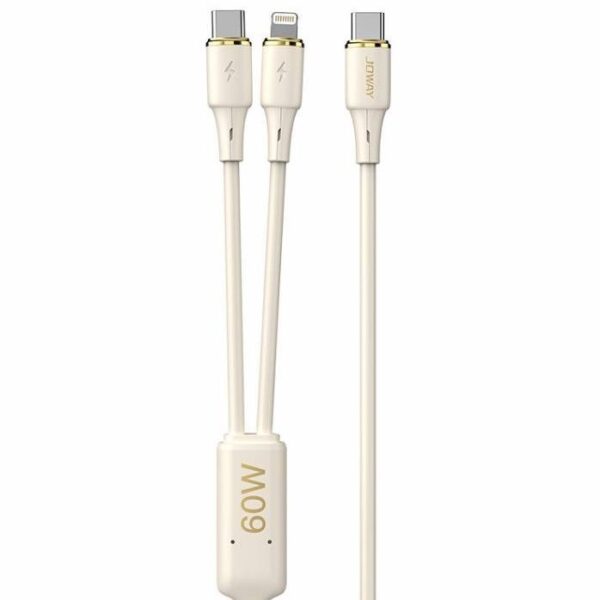 کابل دو سر 60 وات USB-C به USB-C و LIGHTNING جووی JOWAY CC012
