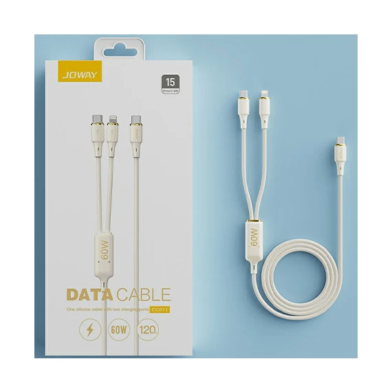 کابل دو سر 60 وات USB-C به USB-C و LIGHTNING جووی JOWAY CC012