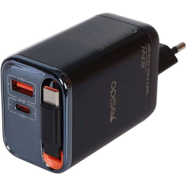 شارژر 67 وات یسیدو  YESIDO YC100 با تکنولوژی GaN