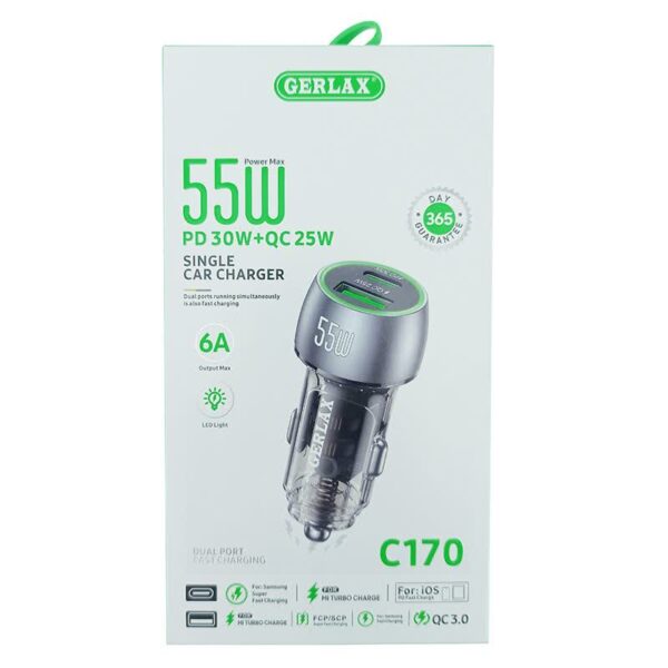 شارژر فندکی 55 وات جرلاکس GERLAX C170